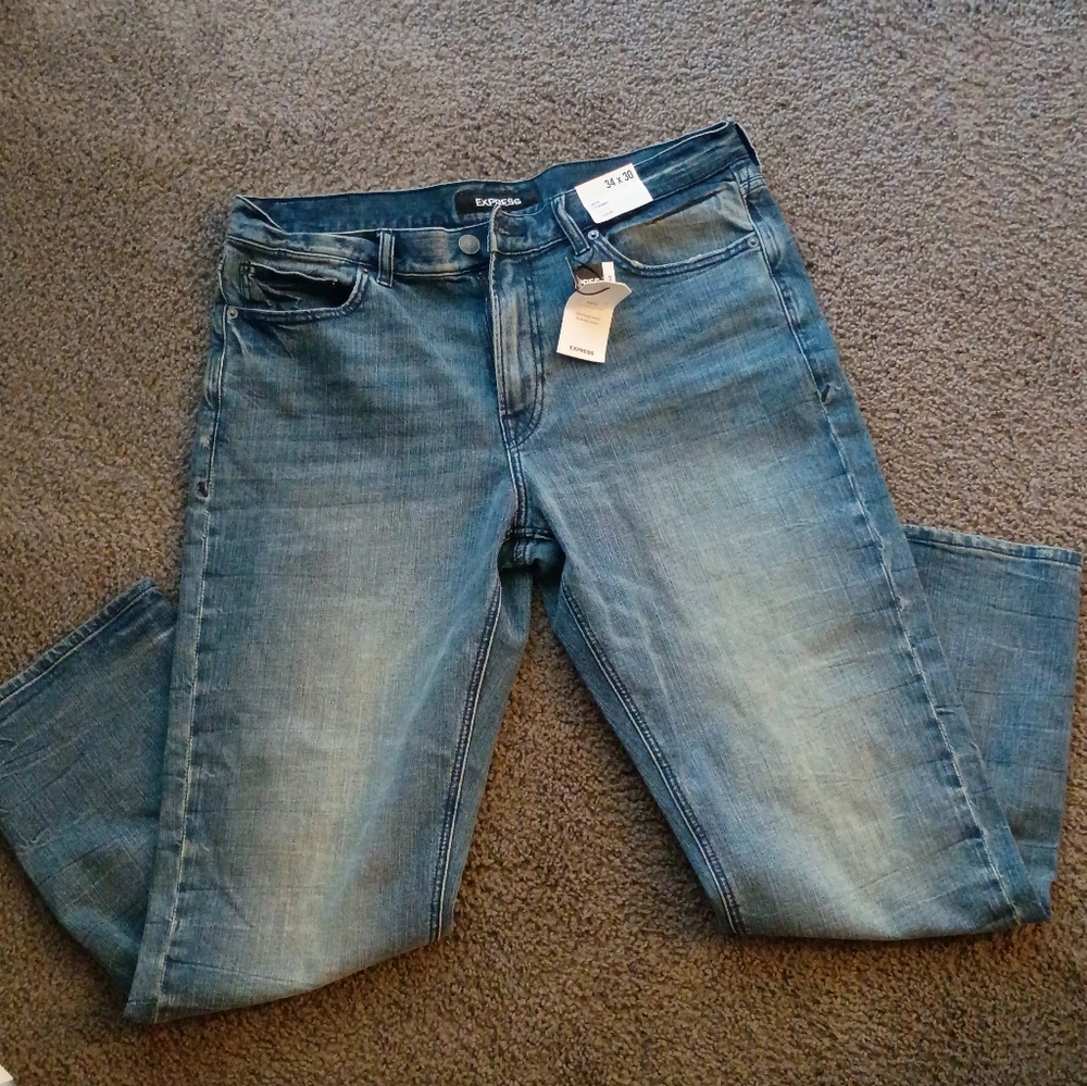 Express Men's Blue Jeans 34 Waist 30 Length